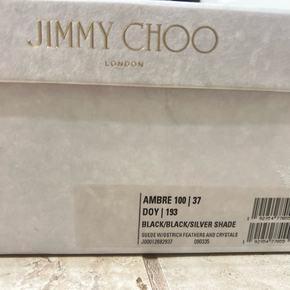 Jimmy choo Black / Silver shade ostrich feather crystal pump. Size 37 - Picture 5 of 6